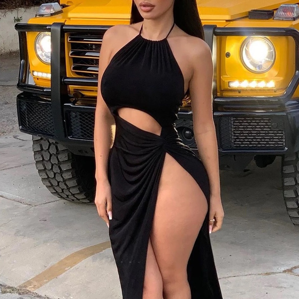 Fashion Nova Black Cut Out Dress
